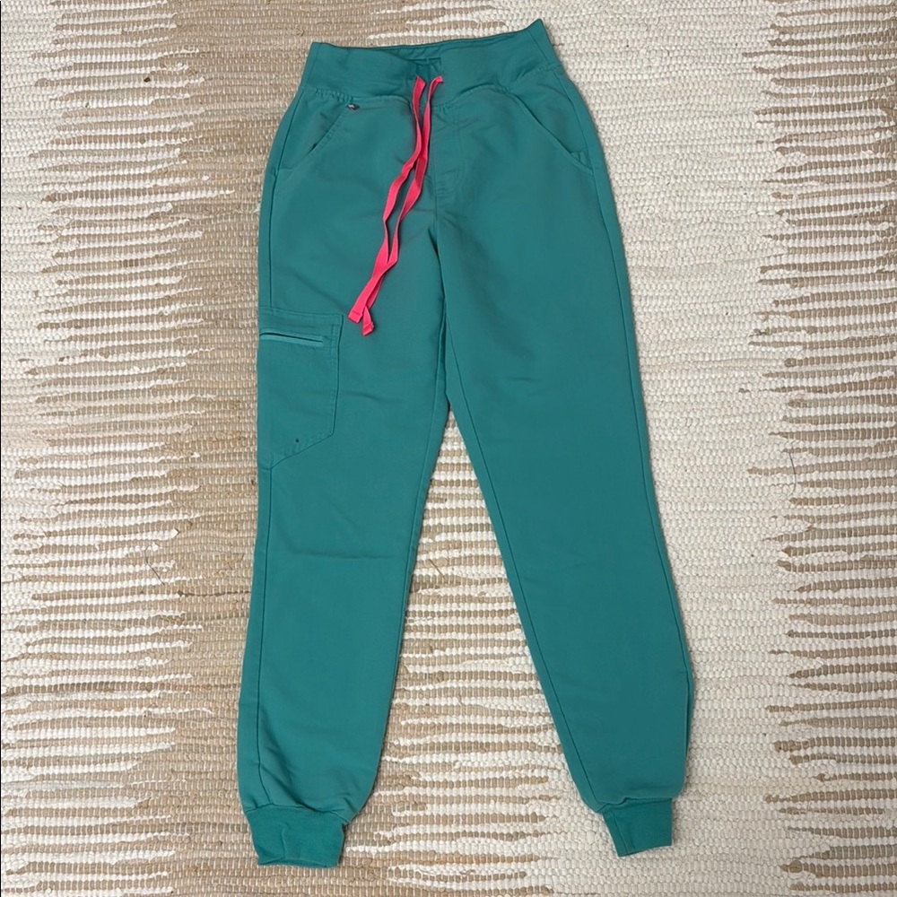 Women's Surgical Green High Waisted Zamora - Jogger Scrub Pants - XXS Regular